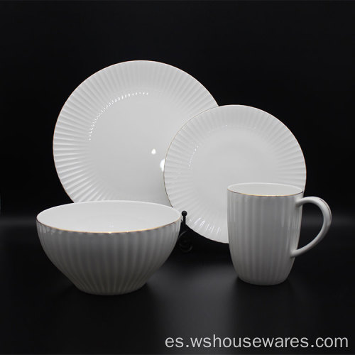 Cena de huesos Cerámica de porcelana de estilo blanco de estilo nórdico